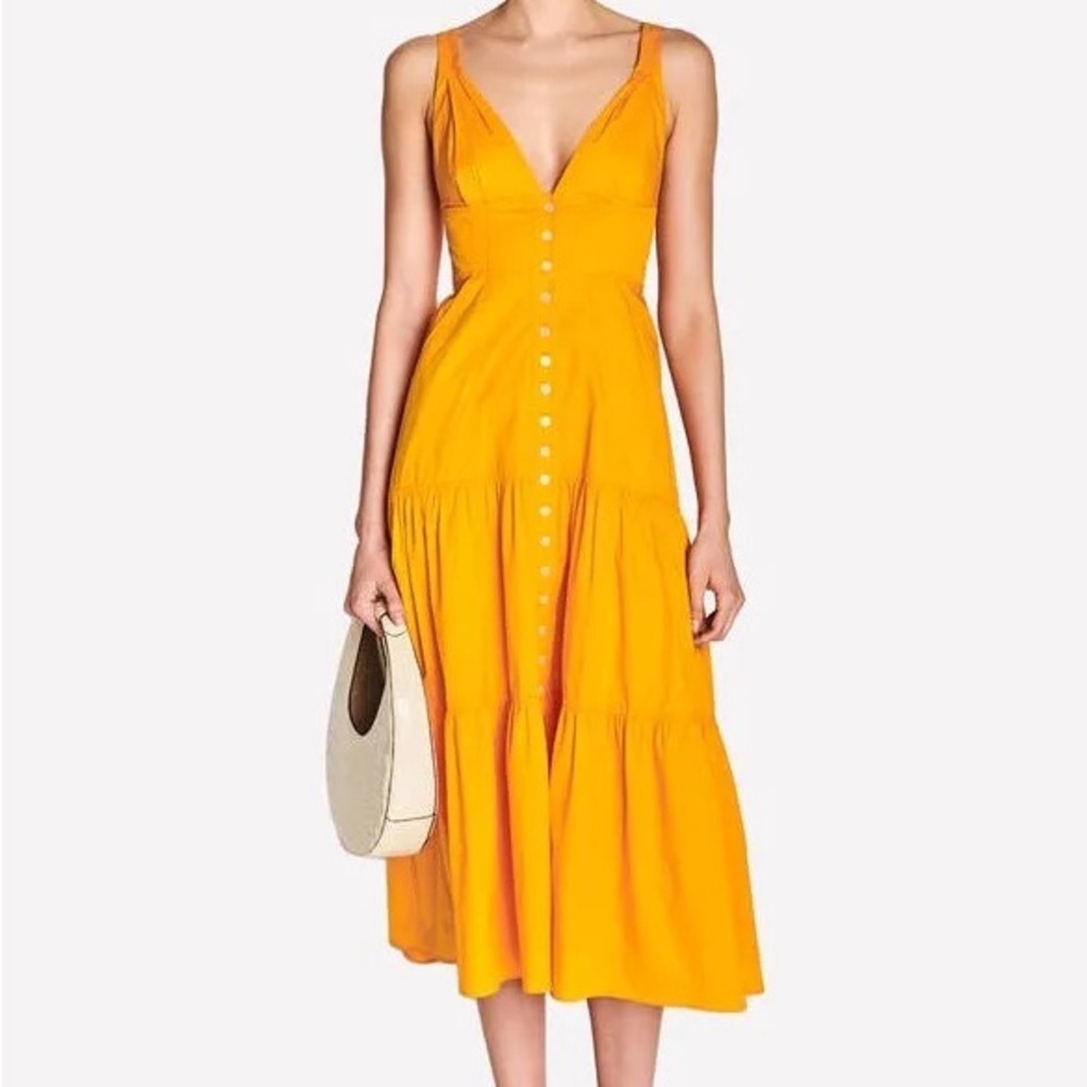 A.LC. Jordyn Tiered Orange/Yellow Dress 10 NWT $495
